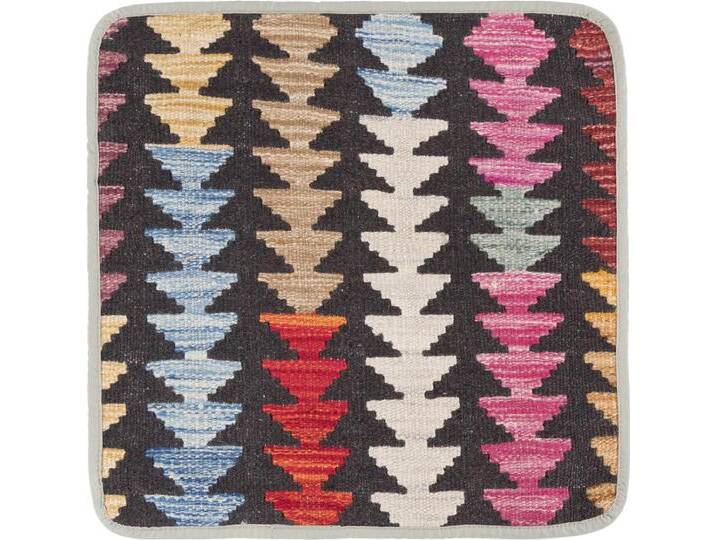 Kelim Afghan Kissenbezug Teppich 45x45 Handgeknüpft Orientteppich Quadratisch Wolle von nain TRADING
