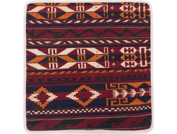 Kelim Afghan Kissenbezug Teppich 50x50 Handgeknüpft Orientteppich Quadratisch Wolle von nain TRADING