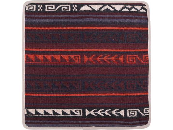 Kelim Afghan Kissenbezug Teppich 50x50 Handgeknüpft Orientteppich Quadratisch Wolle von nain TRADING