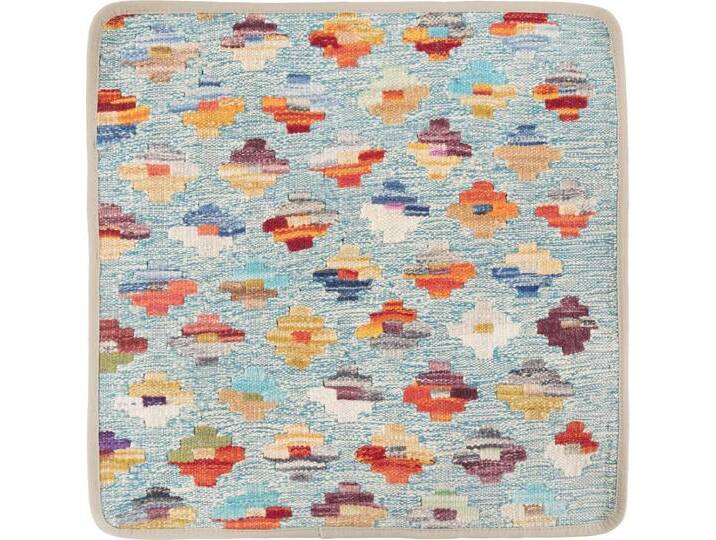 Kelim Afghan Kissenbezug Teppich 50x50 Handgeknüpft Orientteppich Quadratisch Wolle von nain TRADING