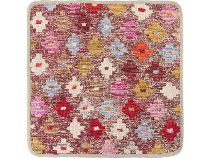 Kelim Afghan Kissenbezug Teppich 50x50 Handgeknüpft Orientteppich Quadratisch Wolle von nain TRADING