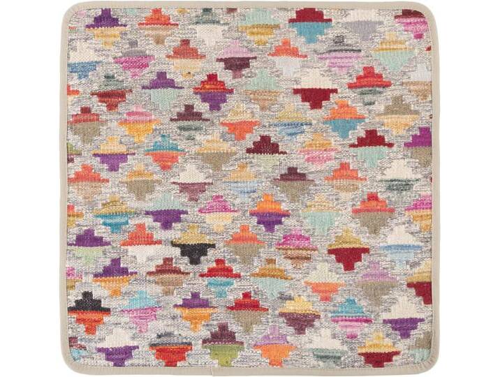 Kelim Afghan Kissenbezug Teppich 50x50 Handgeknüpft Orientteppich Quadratisch Wolle von nain TRADING