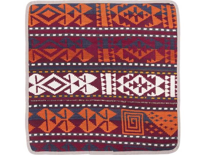 Kelim Afghan Kissenbezug Teppich 50x50 Handgeknüpft Orientteppich Quadratisch Wolle von nain TRADING