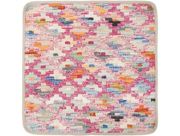 Kelim Afghan Kissenbezug Teppich 50x50 Handgeknüpft Orientteppich Quadratisch Wolle von nain TRADING