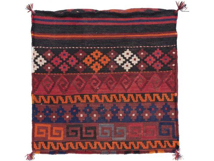 Kelim Afghan Kissenbezug Teppich 60x60 Handgeknüpft Orientteppich Quadratisch Wolle von nain TRADING