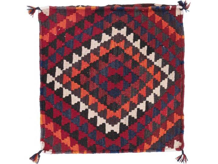 Kelim Afghan Kissenbezug Teppich 60x60 Handgeknüpft Orientteppich Quadratisch Wolle von nain TRADING