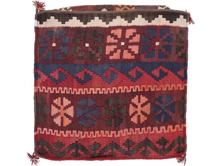 Kelim Afghan Kissenbezug Teppich 60x60 Handgeknüpft Orientteppich Quadratisch Wolle von nain TRADING