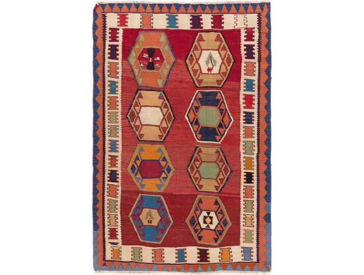 Kelim Fars Alt Teppich 141x214 Handgewebt Orientteppich Perserteppich Wolle von nain TRADING