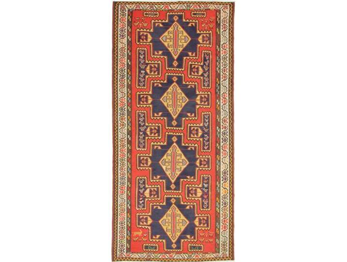 Kelim Fars Azerbaijan Antik Teppich 181x382 Handgewebt Orientteppich Perserteppich Läufer Wolle von nain TRADING
