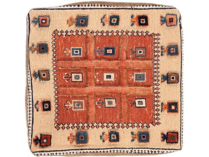 Kelim Fars Kissen Teppich 40x60 Handgeknüpft Orientteppich Perserteppich Wolle von nain TRADING