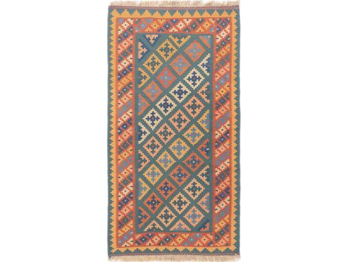 Kelim Fars Teppich 73x139 Handgewebt Orientteppich Perserteppich Läufer Wolle von nain TRADING