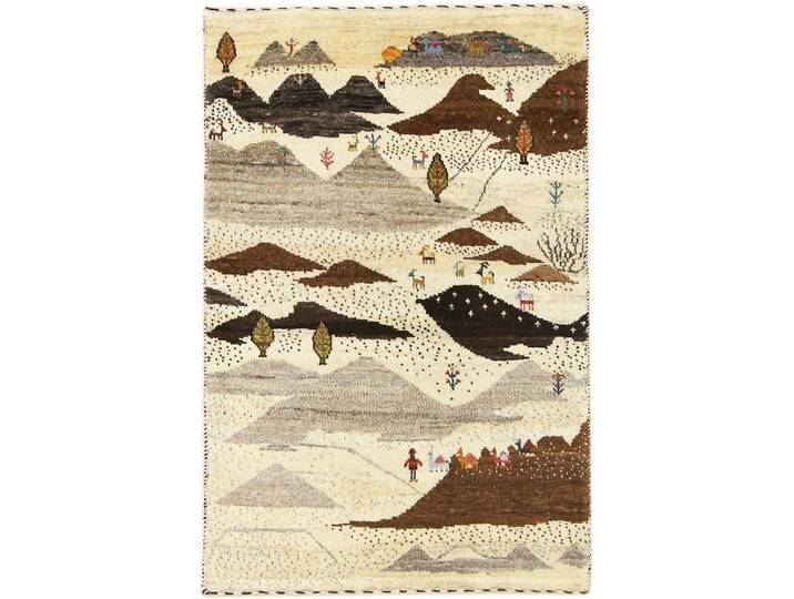 Perser Gabbeh Loribaft Nature Teppich 61x90 Handgeknüpft Modern Orientteppich Perserteppich Wolle von nain TRADING