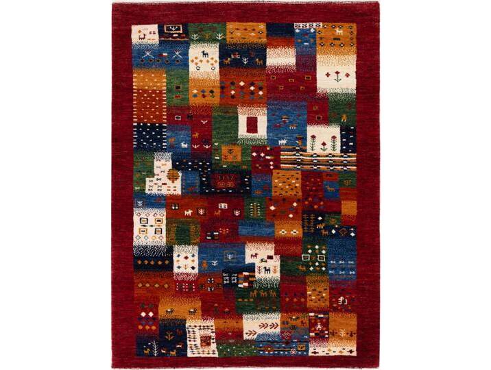 Perser Gabbeh Loribaft Nowbaft Teppich 102x137 Handgeknüpft Modern Orientteppich Perserteppich Wolle von nain TRADING