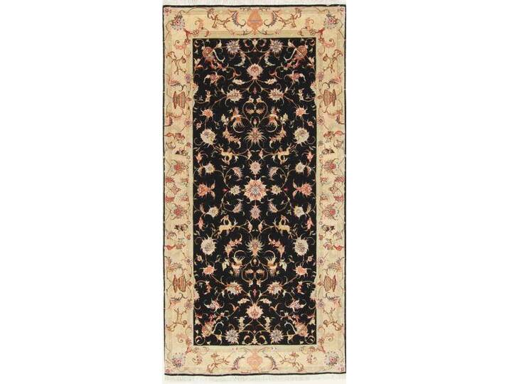 Täbriz 50Raj Teppich 101x205 Handgeknüpft Orientteppich Perserteppich Läufer Wolle mit Seide von nain TRADING