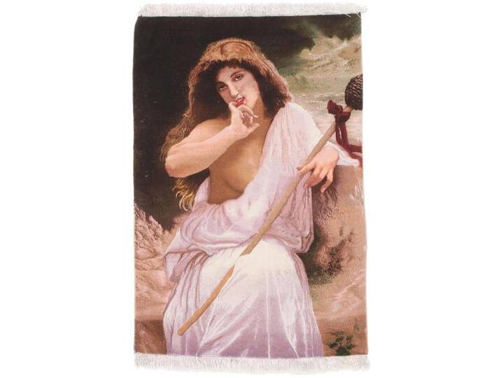 Täbriz 60Raj Bild Seidenkette Teppich 67x100 Handgeknüpft Orientteppich Perserteppich Wolle mit Seide von nain TRADING