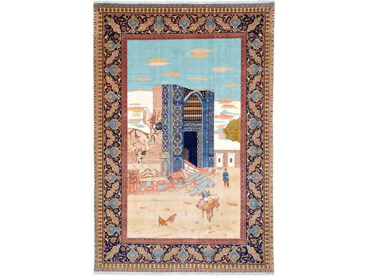 Täbriz 60Raj Bild Teppich 144x212 Handgeknüpft Orientteppich Perserteppich Wolle von nain TRADING