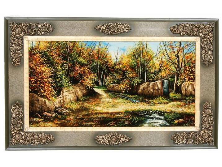 Täbriz Bild 50Raj Seidenkette Teppich 61x118 Handgeknüpft Orientteppich Perserteppich Läufer Wolle mit Seide von nain TRADING