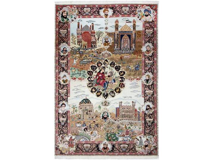 Täbriz Bild 60Raj Teppich 182x282 Handgeknüpft Orientteppich Perserteppich Wolle mit Seide von nain TRADING