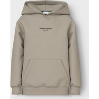 Name It Kapuzensweatshirt "NKMBRODY LS NREG SWEAT WH BRU NOOS", mit kleinem Logoprint von name it