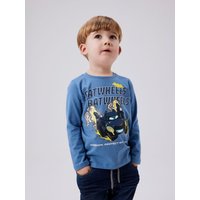 Name It Langarmshirt "NMMJATZY BATWHEELS LS TOP NOOS WAB" mit großem Comic-Frontmotiv von name it