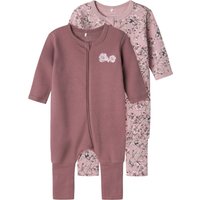 Name It Schlafanzug "NBFNIGHTSUIT 2P ZIP FF GRAPE FLOWER NOOS", (Packung, 2 tlg.) von name it