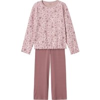 Name It Schlafanzug "NKFNIGHTSET MAUVE FLOWER LOOSE RIB NOOS" von name it
