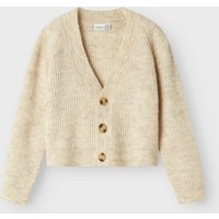 Name It Strickjacke "NKFHOLLY BOXY SHORT KNIT CARD NOOS" in modischer Boxy-Form, mit tiefem V-Ausschnitt von name it