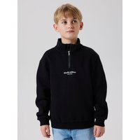 Name It Sweatshirt "NKMBRODY LS NREG SWEAT ZIP BRU NOOS" mit Stehkragen und kurzem Reißverschluss von name it
