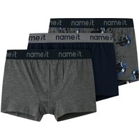 Name It Trunk "NKMBOXER 3P DARK GREY MEL SKULL NOOS", (3 St.) von name it