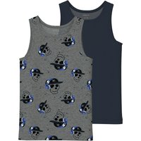 Name It Unterhemd "NKMTANK TOP 2P DARK GREY MEL SKULL NOOS", (Set, 2 St.) von name it