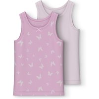 Name It Unterhemd "NMFTANK TOP 2P PINK BUTTERFLY NOOS", (Set, 2 St.) von name it