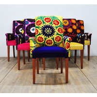 6 X Suzani Esszimmerstühle Mit Armlehnen - Farbpalette von NameDesignStudio
