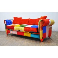 Chesterfield Patchwork Sofa - Orange Liebe von namedesignstudio