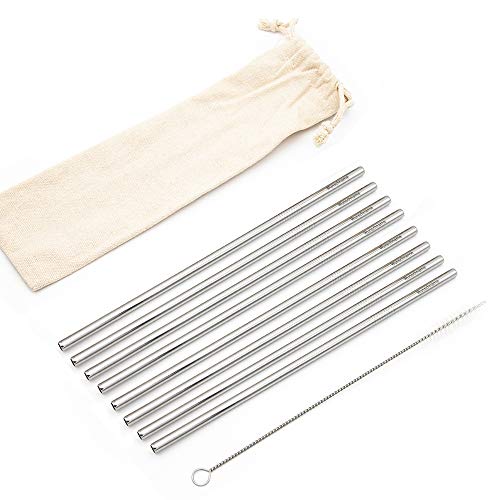 NAMENBAR Mehrweg Trinkhalm Strohhalm aus Edelstahl (gerade) mit Namen/Gravur - personalisiert - persönliche Geschenkidee zu Weihnachten (Achterset) von Namenbar