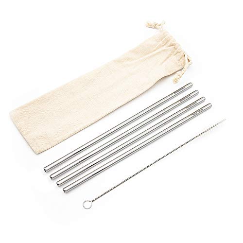 NAMENBAR Mehrweg Trinkhalm Strohhalm aus Edelstahl (gerade) mit Namen/Gravur - personalisiert - persönliche Geschenkidee zu Weihnachten (Viererset) von Namenbar