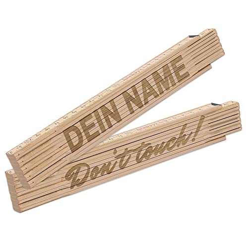 Zollstock mit Name - Meterstab mit Gravur/individuelles und persönliches Geschenk mit Wunschtext personalisiert/Laserbeschriftung (Natur) von Namenbar