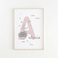 Namensposter Meerestiere Kugelfisch Personalisiert von namiiPapeterie