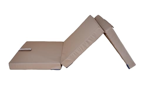 nana shop Klappmatratze, Gästematratze klappbar, 3-teilige Faltmatratze, Höhe 10 cm, Faltbare Matratze, Klappbett, Bandscheibenwürfel (Beige, 200x70x10) von nana shop