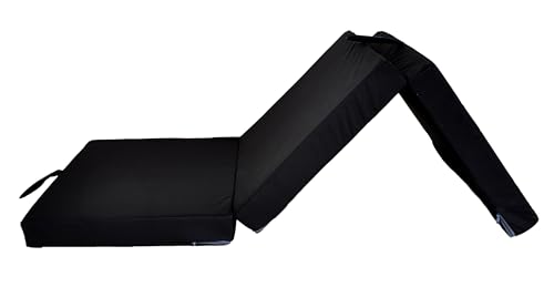 nana shop Klappmatratze, Gästematratze klappbar, 3-teilige Faltmatratze, Höhe 10 cm, Faltbare Matratze, Klappbett, Bandscheibenwürfel (Schwarz, 200x70x10) von nana shop