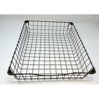 Vintage File Schreibtischordner Industrial Wire Mesh Aktenkorb Box Schreibtisch Organizer Perfekt Für Oder Waschlappen Toilettenartikel von nanascottagehouse
