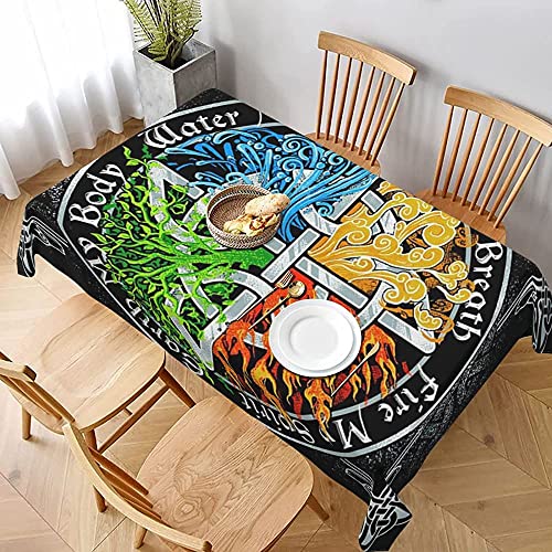 Rechteckige Tischdecke Nordische Wikinger-Symbole Garten Tischdecke Wasserdicht Wachstuchtischdecke Wetterfeste Wachstuch Für Jubiläum Outdoor Indoor,137X183cm von nanchangchengbowangluokeji