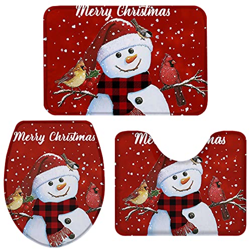 Set 3 Teilig Badvorleger Merry Xmas Snowman Mit Vögeln Sind Von Schneeflocken Umgeben Langlebige Bade-Matte+Kontur+Wc-Deckelabdeckung Waschbar Nicht Beleg Pedestal Und Badvorleger Set Set 3 Teilig Badvorleger Merry Xmas Snowman Mit Vögeln Sind Von Schneeflocken Umgeben Langlebige Bade-Matte+Kontur+Wc-Deckelabdeckung Waschbar Nicht Beleg Pedestal Und Badvorleger Set von nanchangchengbowangluokeji