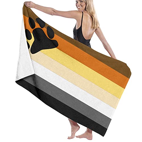 Strandtuch Huozhe Gay Bear Pride Flagge, Weiß Mikrofaser Schnell Trocknend Duschtücher Tragbares Strandhandtuch Für Camping Pool Männer 80X130Cm von nanchangchengbowangluokeji