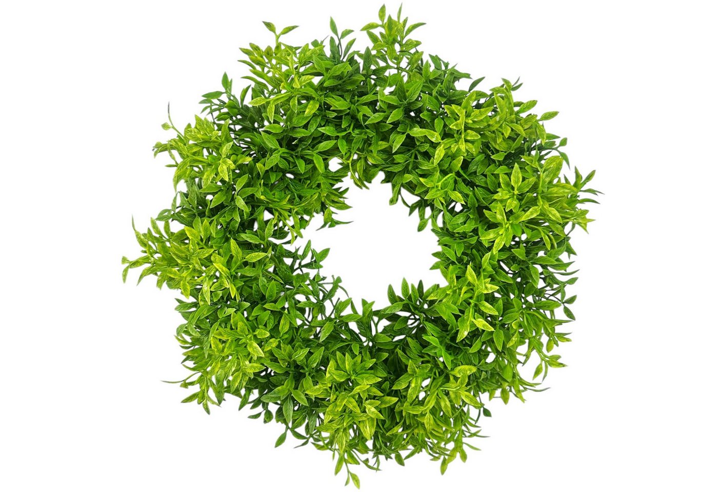 Kunstkranz Künstlicher Blattkranz 28cm. Kunstpflanze Türkranz Buchskranz GRÜN, naninoa GmbH von naninoa GmbH