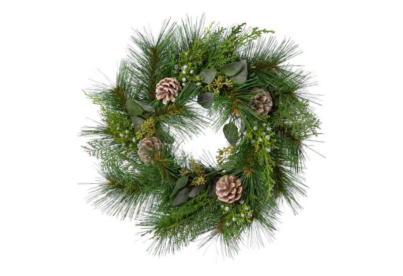 Kunstkranz Künstlicher Tannenkranz MIX mit Zapfen, Ø45cm. Adventskranz Winterdeko, naninoa GmbH von naninoa GmbH