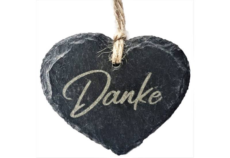 naninoa GmbH Hängedekoration SCHIEFER-HERZ Hänger "Danke" 7x6cm. Geschenkanhänger, graviert. von naninoa GmbH