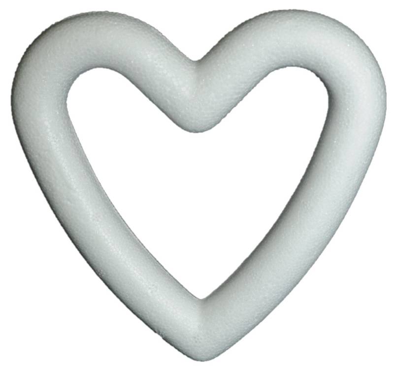 naninoa GmbH Styropor-Teil STYROPOR-HERZ RAHMEN 150mm, 15cm/1 x Styroporherz-Kranz von naninoa GmbH