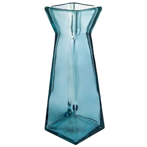 Glasvase, Blumenvase Pyramid massives Glas, Bodenvase, groß, für Pampasgras, 30 cm, Blau Eisblau von naninoa