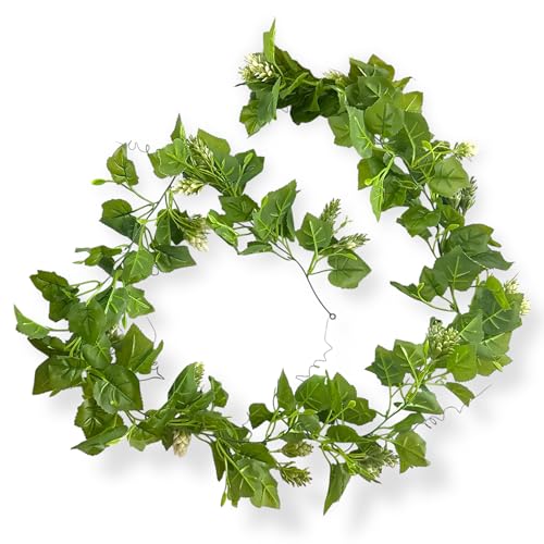 Künstliche Hopfengirlande 185cm. Wirtshausdeko Dekogirlade Hopfen Trieb Ranke Hopfendolden. GRÜN von naninoa