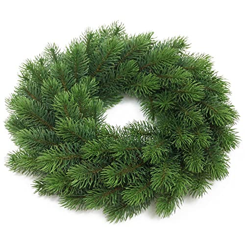 Künstlicher TANNENKRANZ ca 32-35 cm. Türkranz, Adventskranz, Tischkranz. Mit naturgetreuen Tannenspitzen aus Kunststoff Spritzguss. von naninoa